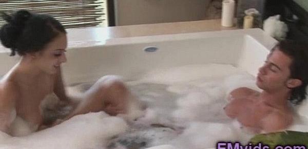  Stephanie Cane plays with cock in the bathtub